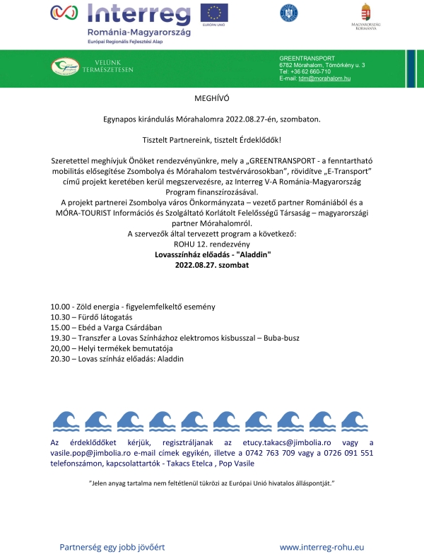 Egynapos kirándulás Mórahalomra 2022.08.27-én, szombaton.