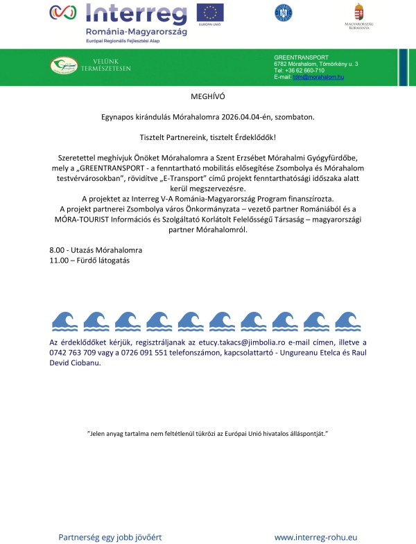 Egynapos kirándulás Mórahalomra 2026.04.04-én, szombaton.