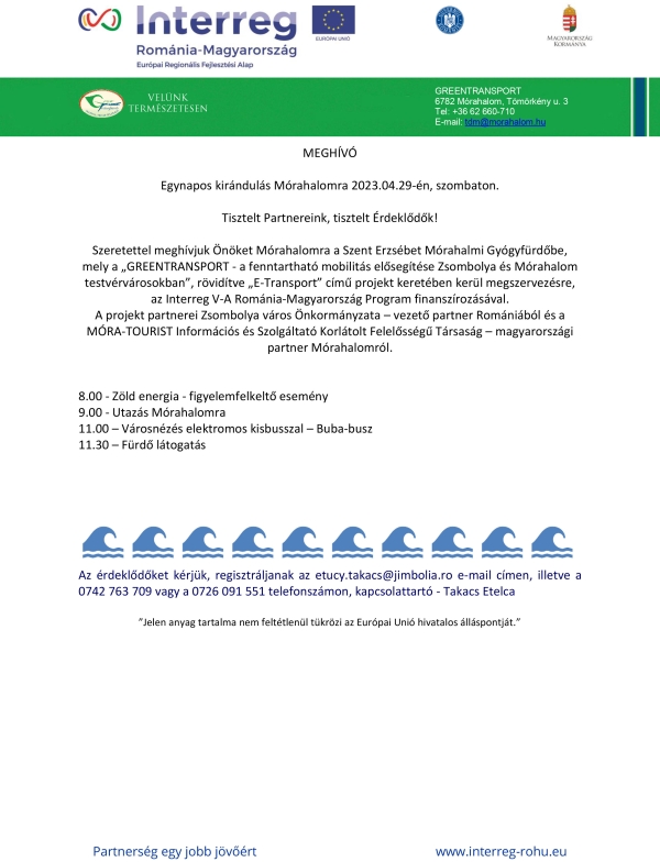 Egynapos kirándulás Mórahalomra 2023.04.29-én, szombaton.