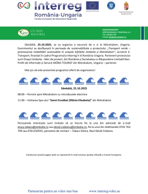 Sâmbătă, 25.10.2025, se va organiza o excursie de o zi la Mórahalom, Ungaria.