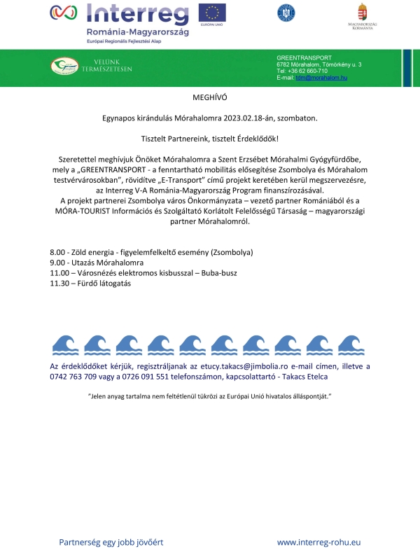 Egynapos kirándulás Mórahalomra 2023.02.18-án, szombaton.