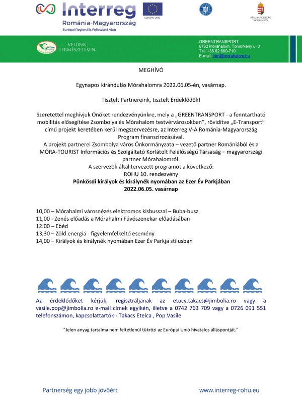 Egynapos kirándulás Mórahalomra 2022.06.05-én, vasárnap.