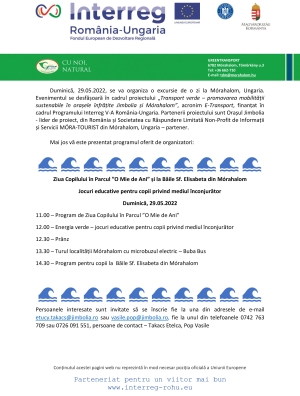 Duminică, 29.05.2022, se va organiza o excursie de o zi la Mórahalom, Ungaria.