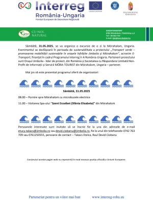 Sâmbătă, 31.05.2025, se va organiza o excursie de o zi la Mórahalom, Ungaria.