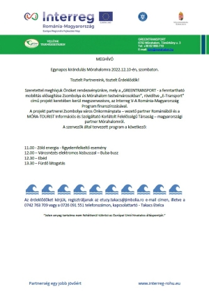 Egynapos kirándulás Mórahalomra 2022.12.10-én, szombaton.