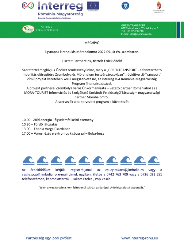 Egynapos kirándulás Mórahalomra 2022.09.10-én, szombaton.