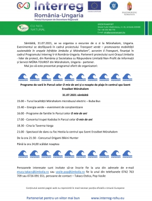 Programe de vară -  31.07.2021 sâmbătă