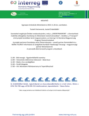 Egynapos kirándulás Mórahalomra 2022.11.26-én, szombaton.