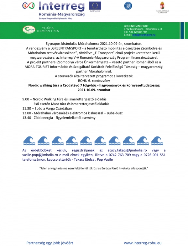 Egynapos kirándulás Mórahalomra 2021.10.09-én, szombaton.